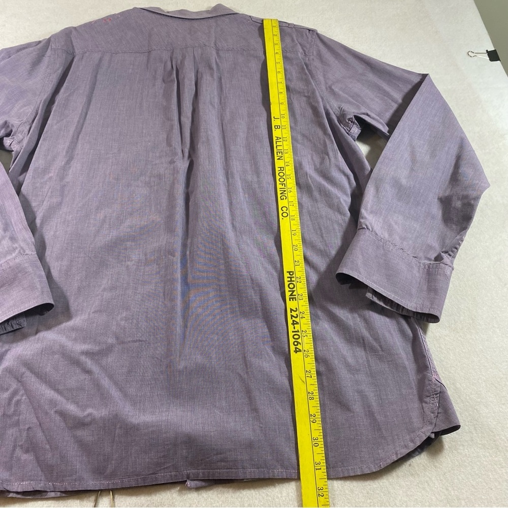 Nuco Shirt Men’s XL Button Down Purple Casual Shirt long Sleeve Collar Pockets - Picture 9 of 11